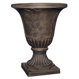Classic Home & Garden Exquisite Oakmont Resin Urn Planter - Timeless Plant Urn for Floral Displays (21" Onyx)