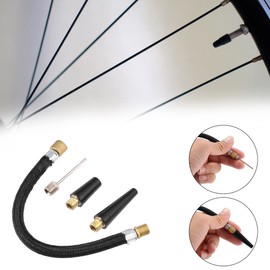 X AUTOHAUX 1 Set Portable Air Pump with Inflation Needle Tapered Nozzles Extension Hose for Bicycle Wheel Tire Inflator