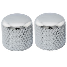 Musiclily Pro Inch Fine 24 Splines Steel Dome Knobs Push-on Control Knob 18mm for USA Electric Guitar or Bass, Chrome (Set of 2)