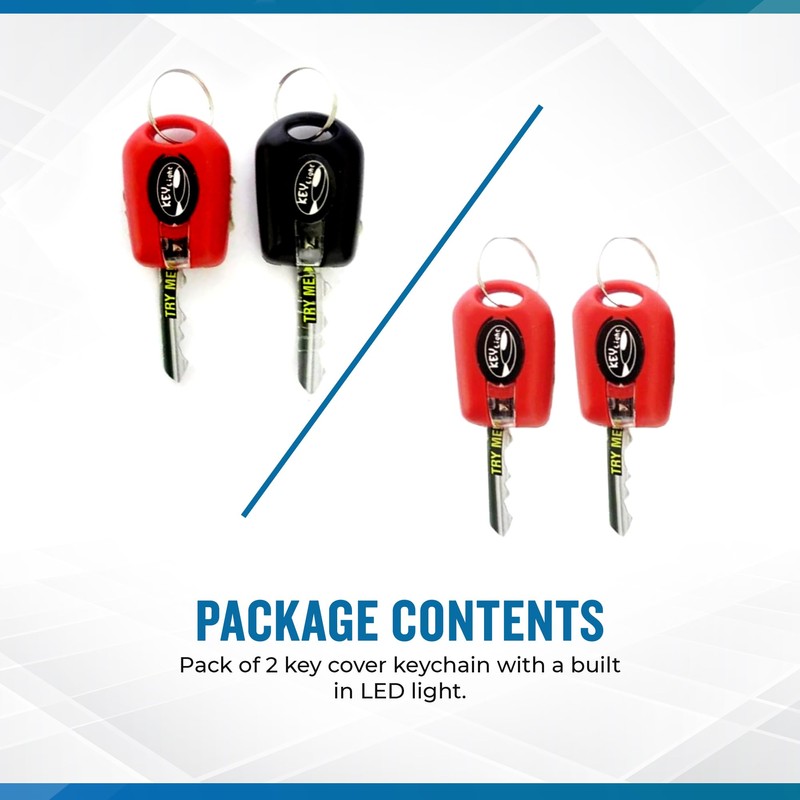 Bistras 2 pk Key Cover LED Bright Light Keychain Flashlight