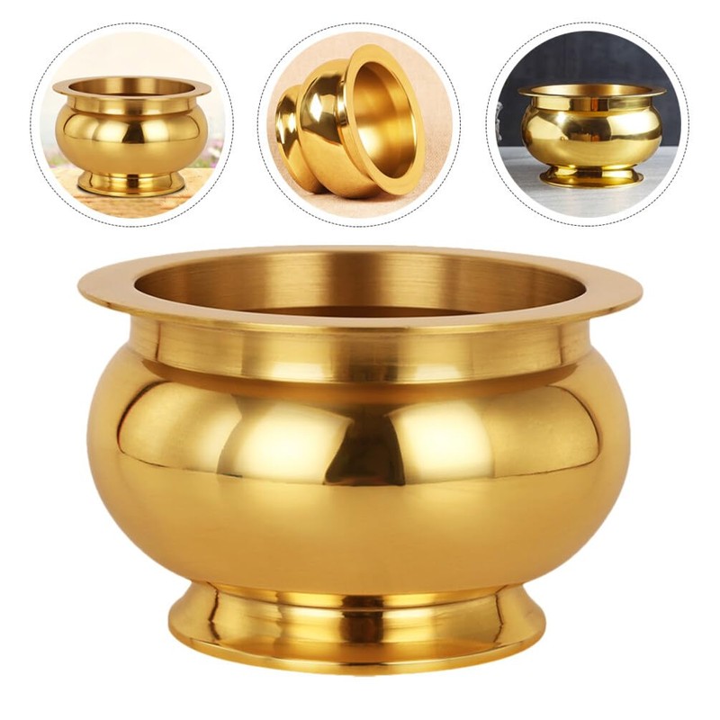 HOMSFOU Buddhist Incense Burner, Copper Treasure Basin Fengshui Incense Cone