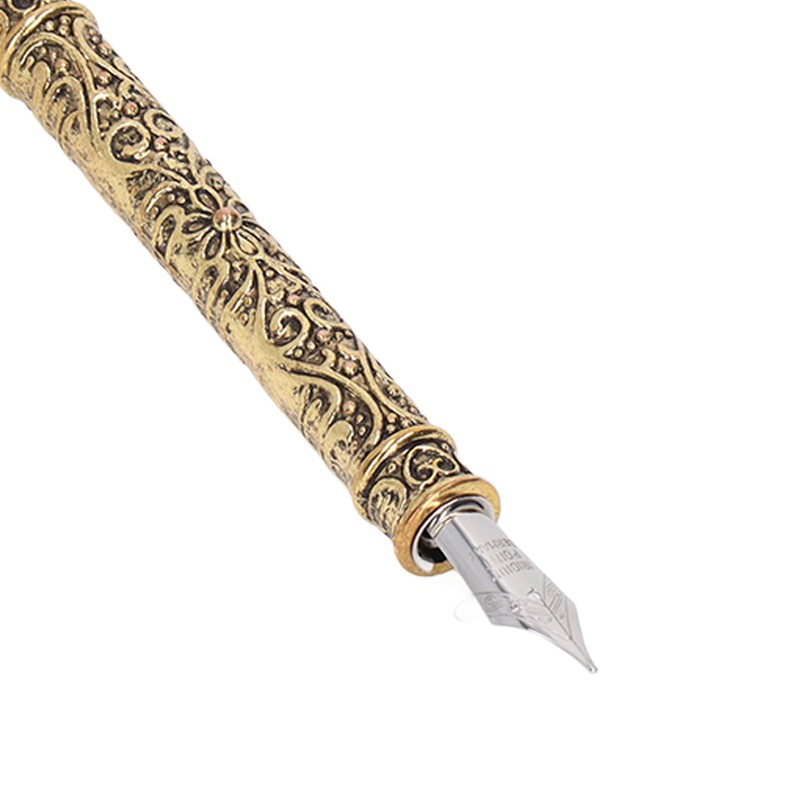 Feather Pen Set with 10 Interchangeable Nib Fire Lacquer Wax