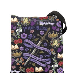 UJIMS Powerless Book Merch Romantic Book Lover Shoulder Bag Fantasy Novels Romantasy Gift Powerless Fans Tote Bag (Powerpurplebag)