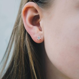 Philip Jones Star Earrings Created with Zircondia® Crystals