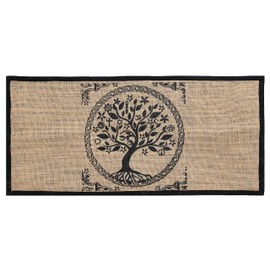 Indian Consigners Altar Cloth - Witchcraft Supplies, Wiccan Altar Tools, Tarot Spread - Witch Pagan Decor, Witchy Gifts - Celtic Tree of Life - Organic Burlap with Fabric Backing - 24"x12"