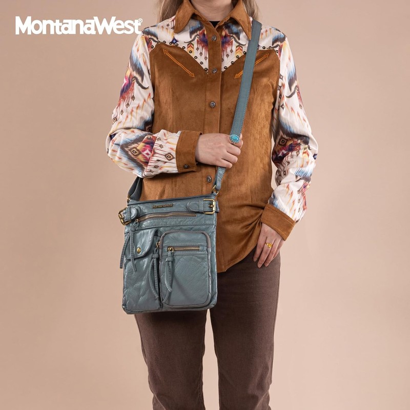Montana West - Bolso cruzado para mujer, con múltiples bolsillos,