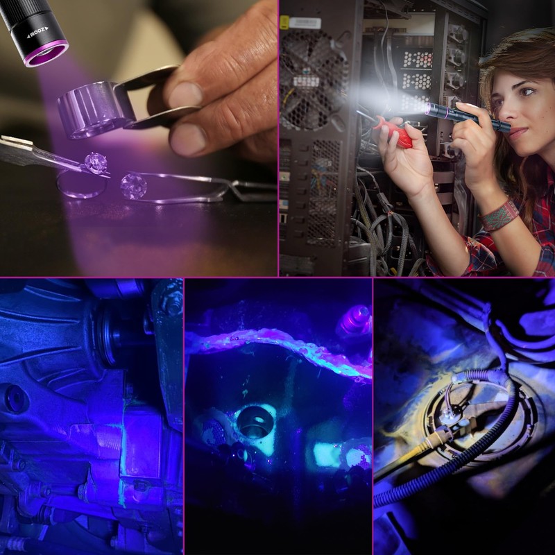 EverBrite Rechargeable Pen Flashlight with UV Light and White Light,