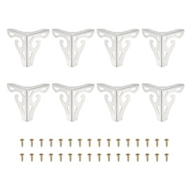PATIKIL 3.7 Inch Hollow Out Furniture Legs,Set of 8 Modern Metal Triangle Couch Feet Replacement Sofa Legs for Cabinet Dresser Cupboard Table Chair Ottoman Bookcase Wardrobe,Silver