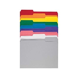 Staples 508804 Colored Top-Tab File Folders 3 Tab 9 Color Assortment Letter 100/Pk