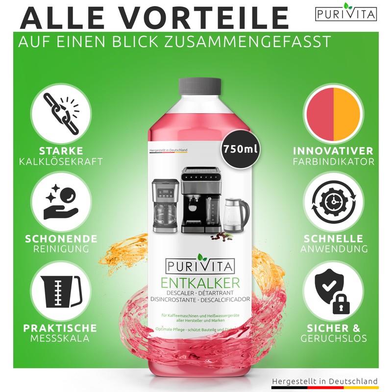 Purivita - Universal Descaler 750 ml for Fully Automatic Coffee