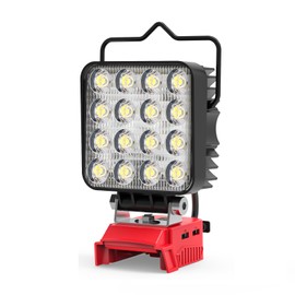 Azocek New Upgrade LED Work Light Compatible with Mil-wau-kee 18V Battery, 48W 4800LM Flashlight, 18V Battery Cordless Work Light with Low Voltage Protection & Dual USB & Type-C Charging Port (48W)