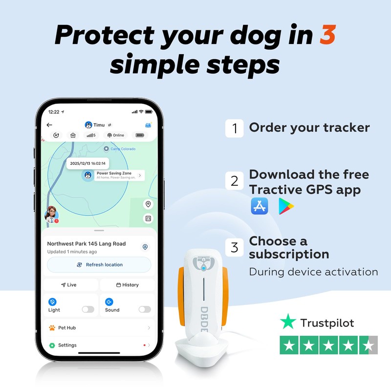 DBDD Smart GPS Tracker for Dogs - Real-Time Location &