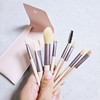 8-Piece Pink Makeup Brush Set with Leather Pouch Set 2ea