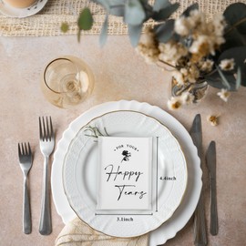 DORIS HOME 48pcs Happy Tears Tissues for Wedding, 3 Ply Wedding Tissues for Guests, Individual Facial Tissues For Your Happy Tears