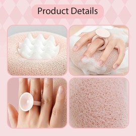 Bola de Baño de Girasol Súper Suave, Cepillo de Limpieza de Baño Depurador Corporal con Bola de Puf de Malla de Esponja 2 en 1, Guantes de Ducha, Accesorios Exfoliante, Limpieza profunda
