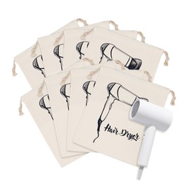 Hair Dryer Bags Bulk, Hairdryers Storage Drawstring Pouch, Blow Dryer Case Container Hairdryer and Styling Tools Accessories Bags for Hotel Home Bathroom Airbnb Travel 13.7 x 11.8 in (White 8 PCS)
