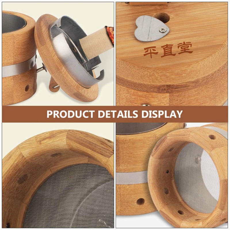 Healifty Moxibustion Box Bamboo Moxa Burner Holder 3- Gear Adjustable
