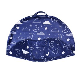 Minky Removable Newborn Lounger Cover Nursing Pillow Slipcover Soft Snug Fits Boppy Lounger (Navy Blue, Stars and Clouds) Large