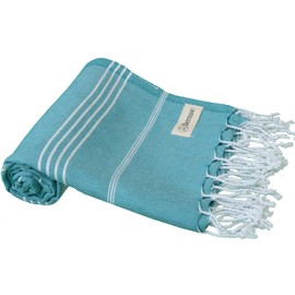 Bersuse 100% Cotton - Anatolia Peshtemal Hamam Towel - Aqua Blue