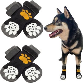 2 Pairs Dog Socks, Dog Boots for Injured Paws Waterproof, Dog Bandages for Paws, Strong Grips Traction Control Prevents Licking Dog Paw Protection For Pet Puppy Dogspaws