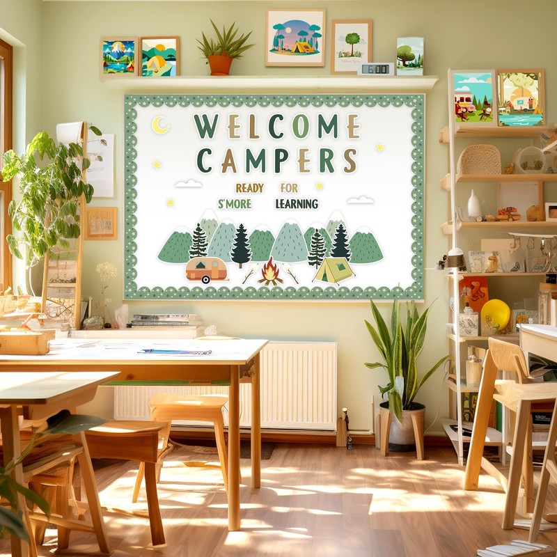 Camping Bulletin Board Kit Adventure Mountain Back to School Decor