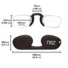 Calabria Noz Nose Pinching Armless Reading Glasses +2.00 Black 2