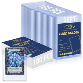 DEDC 200 Top Loader Thick Card Load Holder Storage for Trading Cards Sports Soft Penny Sleeves Hard Plastic 35 Point Protective 3" x 4" Toploaders Rigid Memorabilia Collectibles