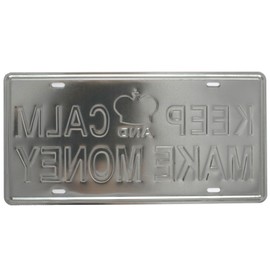 SUMIK Keep and Calm Make Money, Metal Tin Sign, Vintage Art Plate Plaque Study Living Room Bedroom Home Wall Door Decor