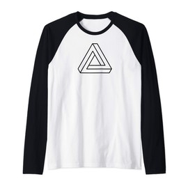 Awesome Geometry Math Impossible Geometric Penrose Triangle Raglan Baseball Tee