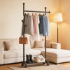 MYUPDALIN Freestanding Garment Rack with Wheels, Rolling Clothes Rack with