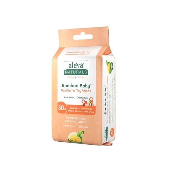 Aleva Naturals Bamboo Baby Pacifier and Toy Wipe