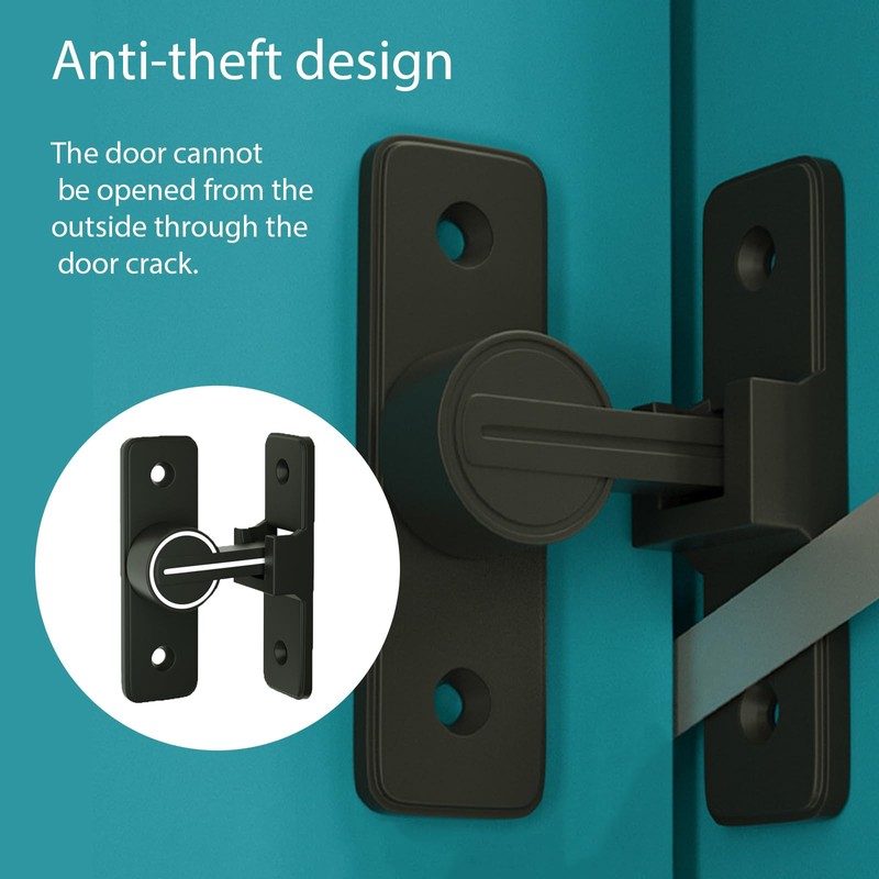 NIYATA 5 Pcs Black Illuminated 90 Degree Door Hook Lock