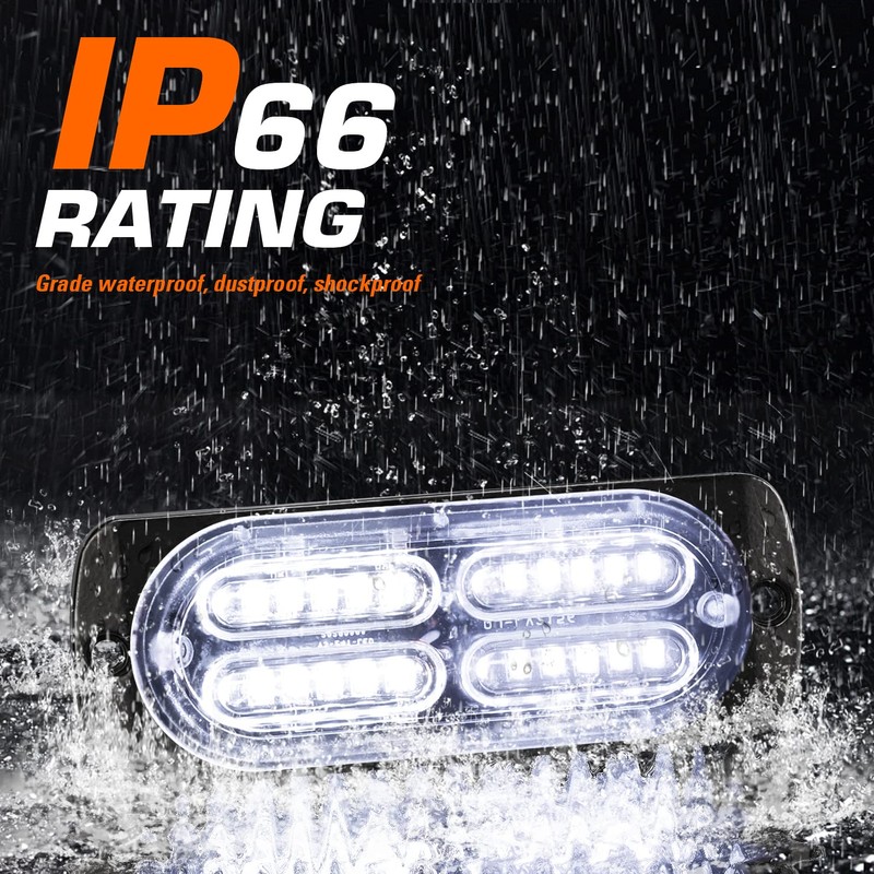 LINKITOM 4pcs Ultra Slim Sync Feature 24-LED Car Truck Surface