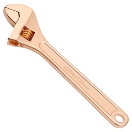 WEDO Non-Sparking Adjustable Wrench 6", Spark-free Safety Spanner, Safty Tool,Beryllium Copper,Non-Magnetic,DIN Standard, BAM & FM Certificate, Opening Max 18mm