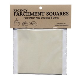 Regency Wraps Parchment Paper Sheets For Non-Stick Candy and Treat-Making, Greaseproof Parchment Paper Liners for Candy Making, Air Fryer and Microwave safe, White, 4 x 4 inches, 24 pcs, (Pack of 1)