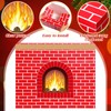 Fullhawl 3D Artificial Red Brick Cardboard Fireplace 39 x 35