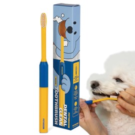 PETHROOM] Pet Toothbrush | Dogs and Cats Teeth Brushing Cleaning Tooth Care | Soft Bristle Cleaning Toothbrush for Dog Puppy Cat, Removing Old Plaque and Tartar (Medium)