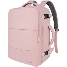 Taygeer - Mochila de viaje para mujeres, mochila de cabina con puerto de carga USB y bolsa para zapatos, mochila TSA para laptop de 15.6 pulgadas apro