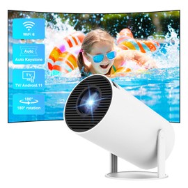 Mini Smart 4K Projector,Eroshoo HY300 Pro Mini Projector WiFi6 Bluetooth with Android 11,Portable Projector Full HD 4K Auto Vertical Correction,270° Rotation Outdoor Movie Home Projector,Vision Beam