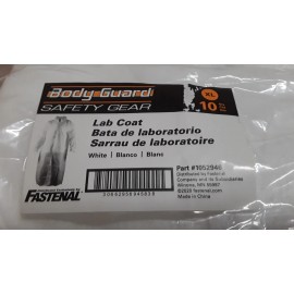 Fastenal Body Guard Qty. 10 Body Guard Safety Gear Lab Coat 1052946 Collard Disposable Lab Coat