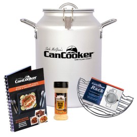 CanCooker Camping Meals Cookware | 4 Gallon Steam Cooker, Cooking Rack, Butter Garlic Salt Seasoning & 100-Page Recipe Cookbook