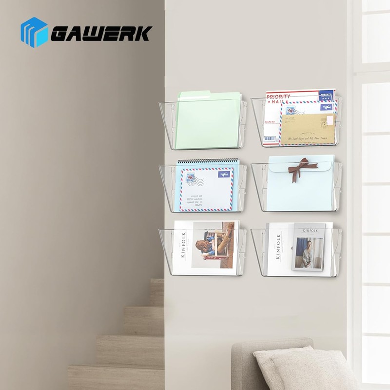 Gawerk Clear Acrylic Single Pocket, Plastic Hanging Wall Mount File
