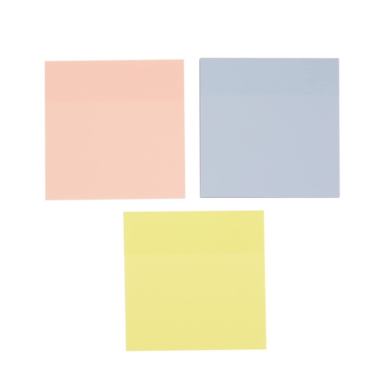 12-Pack 3x3-Inch Transparent Sticky Notes, 5.2mil Clear Plastic Self-Stick Sheets