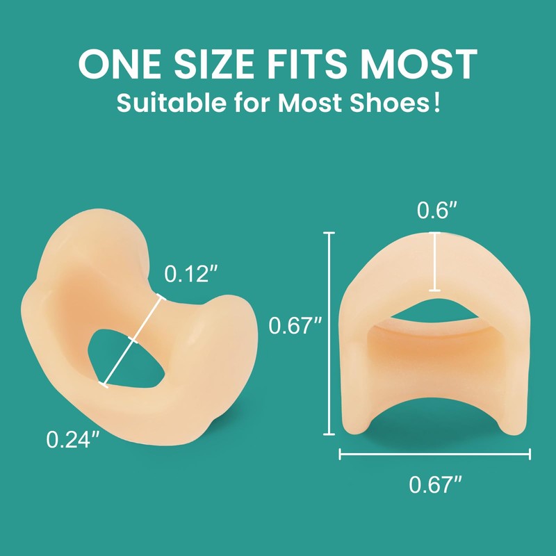 Welnove Gel Toe Separator - 8 Pack Pinky Toe Spacers