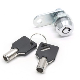 Qjaiune Tubular Cam Lock with 5/8 Inch Cylinder & Straight Cam, Cabinet Cam Locks Keyed Alike Drawer Lock, Mailbox Locks for Files RV Camper Door Tool Box, Chrome Finish