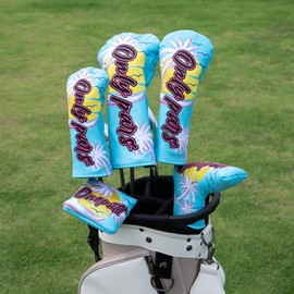 Golf Club Head Cover, Funny Golf Driver Fairway Wood Hybrid Mallet Blade Putter Cover Golf Headcover Premium Leather 3 Wood Headcover Fits Most of Drivers Woods and Putters (for Fairway(1pcs))