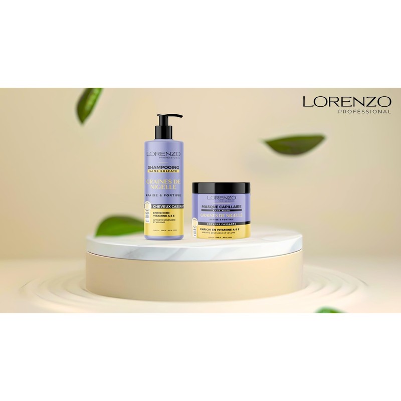 Lorenzo - Pflege-Paket - Shampoo und Maske mit Nigella-Samen- 2x500