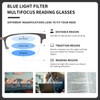 FONHCOO Progressive Multifocal Reading Glasses for Women Men, Metal Half