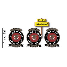 Oracal NRA Life Member Patch Logo Guns Motor Cycle 1" (1 Pack =3 Decal Stickers) p26