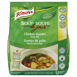 Knorr Professional Soup du Jour Chicken Gumbo Soup Mix No added MSG, 0g Trans Fat per Serving, Just Add Water, 16.9 oz, Pack of 4